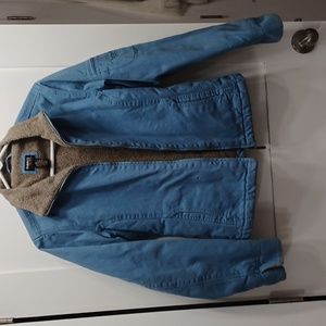 Jean Jacket Denim Light Blue Gray Sherpa Gander Mountain Guide Workwear Coat